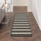 Nourison Positano Black Ivory 2' x 6' Area Rug Easy Clean, Non Shedding, Bed Room, Living Room, Dining Room, Kitchen (6' Runner)
