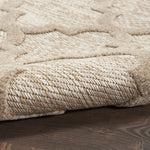 Nourison Easy Care Moroccan Natural Beige 5' x 7' Area Rug, Trellis, Easy Cleaning, Non Shedding, Bed Room, Living Room, Dining Room, Backyard, Deck, Patio (5x7)
