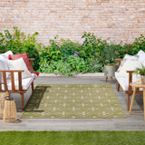 Nourison Essentials Indoor/Outdoor Green Ivory 4' x 6' Area Rug, Easy Cleaning, Non Shedding, Bed Room, Living Room, Dining Room, Backyard, Deck, Patio (4x6)