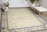 Nourison Somerset Traditional Ivory/Blue 2' x 2'9" Area-Rug, Easy-Cleaning, Non Shedding, Bed Room, Living Room, Dining Room, Kitchen (2x3)