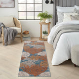 Nourison Pompeii Coastal, Nautical & Beach Blue Multicolor 2'3" x 7'6" Area Rug, Easy Clean, Non Shedding, Bed Room, Living Room, Dining Room, Kitchen (2x8)
