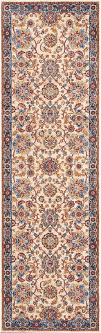 Nourison Reseda Traditional Cream 2'3'' x 7'6'' Area-Rug, Easy-Cleaning, Non Shedding, Bed Room, Living Room, Dining Room, Kitchen (2x8)