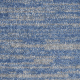 Nourison Essentials Indoor/Outdoor Blue/Grey 2'2" x 12' Area Rug, Easy Cleaning, Non Shedding, Bed Room, Living Room, Dining Room, Backyard, Deck, Patio (2x12)