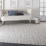 Nourison Grafix Bohemian Grey 7'10" x 9'10" Area -rug, Easy -cleaning, Non Shedding, Bed Room, Living Room, Dining Room, Kitchen (8x10)
