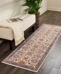 Nourison Reseda Traditional Cream 2'3'' x 7'6'' Area-Rug, Easy-Cleaning, Non Shedding, Bed Room, Living Room, Dining Room, Kitchen (2x8)
