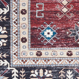 Nourison Fulton Traditional Red 2'3" x 7'6" Area Rug, Easy Clean, Non Shedding, Bed Room, Living Room, Dining Room, Kitchen (2x8)