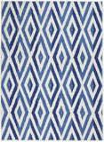 Nourison Whimsicle Diamond Ivory Blue 6' x 9' Area Rug, Easy Cleaning, Non Shedding, Bed Room, Living Room, Dining Room, Kitchen (6x9)