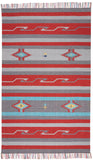 Nourison Baja Tribal Grey/Red 3'6" x 5'6" Area -rug, Easy -cleaning, Non Shedding, Bed Room, Living Room, Dining Room, Kitchen (3x5)