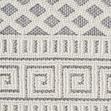 Nourison Elwood Ivory/Slate 4' x 6'2" Area Rug, Modern, Moroccan, Easy Clean, Non Shedding, Bed Room, Living Room, Dining Room, Kitchen, (4' x 6')