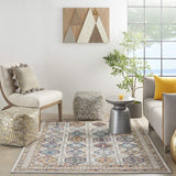 Nourison Concerto Bohemian Ivory/Multi 3'9" x 5'9" Area -Rug, Easy -Cleaning, Non Shedding, Bed Room, Living Room, Dining Room, Kitchen (4x6)