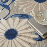 Nourison Aloha 4' x 6' Blue Gray Fabric Contemporary Area Rug (4' x 6')