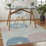 Nourison GRF20 Grafix Contemporary Geometric Ivory/Multi Area Rug 3'9"X5'9", 3'9" x 5'9"