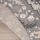 Nourison Elation Transitional Grey 5'3" x Round Area -Rug, Easy -Cleaning, Non Shedding, Bed Room, Living Room, Dining Room, Kitchen (5 Round)