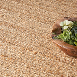 Nourison Natural Jute Solid Natural 4' x Square Area -rug, Easy -cleaning, Non Shedding, Bed Room, Living Room, Dining Room, Kitchen (4 Square)