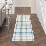 Nourison Grafix Farmhouse Ivory Blue 2'3" x 7'6" Area -Rug, Easy -Cleaning, Non Shedding, Bed Room, Living Room, Dining Room, Kitchen (2x8)