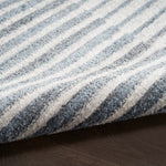 Nourison Astra Machine Washable Geometric Ivory Blue 2'2" x 10' Area -Rug, Easy -Cleaning, Non Shedding, Bed Room, Living Room, Dining Room, Kitchen (2x10)