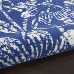 Nourison Whimsicle Floral Navy 5' x Round Area Rug, Easy Cleaning, Non Shedding, Bed Room, Living Room, Dining Room, Kitchen (5 Round)