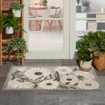 Nourison Aloha Indoor/Outdoor Beige 2'8'' x 4' Area-Rug, Easy-Cleaning, Non Shedding, Bed Room, Living Room, Dining Room, Backyard, Deck, Patio (3x4)