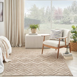 Nourison Versatile Indoor/Outdoor Natural Beige 5' x 7' Area Rug, Easy Cleaning, Non Shedding, Bed Room, Living Room, Dining Room, Deck, Backyard, Patio, High Traffic Area (5x7)