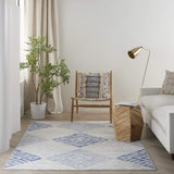 Nourison Whimsicle Tribal Grey Blue 5' x 7' Area Rug, Easy Cleaning, Non Shedding, Bed Room, Living Room, Dining Room, Kitchen (5x7)
