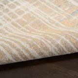 Nourison Washable Decor Beige Blue 2' x 6' Area Rug - Easy Clean, Non Shedding, Bed Room, Living Room, Dining Room, Kitchen (6' Runner)