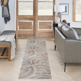 Nourison Astra Machine Washable Abstract Ivory/Multi 2'2' x 10' Area -Rug, Easy -Cleaning, Non Shedding, Bed Room, Living Room, Dining Room, Kitchen (2x10)