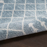 Nourison Astra Machine Washable Bohemian Blue 5'3" x 7' Area Rug, Easy Clean, Non Shedding, Bed Room, Living Room, Dining Room, Kitchen (5x7)