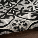 Nourison Aloha 42x66 Modern Fabric Rug in Black White Finish