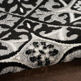 Nourison Aloha 42x66 Modern Fabric Rug in Black White Finish