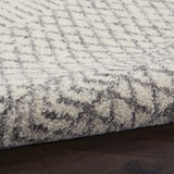 Nourison Passion Bohemian Ivory/Grey 4' x Round Area -Rug, Easy -Cleaning, Non Shedding, Bed Room, Living Room, Dining Room, Kitchen (4 Round)