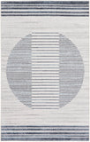 Nourison Astra Machine Washable Geometric Ivory Blue 4' x 6' Area Rug, Easy Clean, Non Shedding, Bed Room, Living Room, Dining Room, Kitchen (4x6)