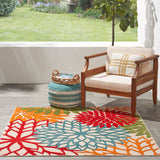 Nourison Aloha 5' x Square Green Fabric Tropical Area Rug (5' Square)