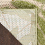 Nourison Aloha Indoor/Outdoor Ivory Green 2' x 6' Area Rug, Easy-Cleaning, Non-Shedding, Bed Room, Living Room, Dining Room, Backyard, Patio, Deck (2x6)