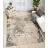 Nourison Maxell Modern Ivory/Grey 2'2" x 10' Area Rug, Easy Clean, Non Shedding, Bed Room, Living Room, Dining Room, Kitchen (2x10)
