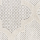 Nourison Easy Care Moroccan Ivory/White 4' x 6' Area Rug, Trellis, Easy Cleaning, Non Shedding, Bed Room, Living Room, Dining Room, Backyard, Deck, Patio (4x6)