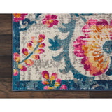 Nourison Passion Floral Ivory 1'10" x 6' Area Rug, Easy Clean, Non Shedding, Bed Room, Living Room, Dining Room, Kitchen (2x6)