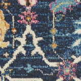 Nourison Passion Navy 1'10'' x 6' Area-Rug, Boho, Moroccan, Bed Room, Living Room, Dining Room, Kitchen, Easy-Cleaning, Non Shedding, (6' Runner)