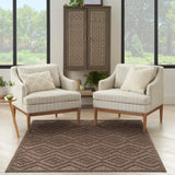 Nourison Versatile Brown 5' x 7' Indoor/Outdoor Area Rug, Easy Cleaning, Non Shedding, Living Room, Bedroom, Dining Room, Patio, Deck