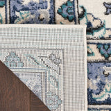 Nourison Essentials Outdoor Ivory Blue 5' x 7' Area Rug, Easy Cleaning, Non Shedding, Bed Room, Living Room, Dining Room, Deck, Backyard, Patio (5x7)