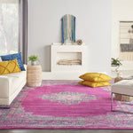 Nourison Passion Fuchsia 12' x 15' Area--Rug, Boho, Traditional, Easy--Cleaning, Non Shedding, Bed Room, Living Room, Hallway (12x15)