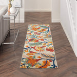 Nourison Allur Modern Ivory Multicolor 2'3" x 7'6" Area Rug, Easy Clean, Non Shedding, Bed Room, Living Room, Dining Room, Kitchen (2x8)