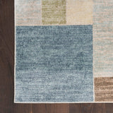 Nourison Astra Machine Washable Mid-Century Modern Blue Green Multi 2'2" x 10' Area -Rug, Easy -Cleaning, Non Shedding, Bed Room, Living Room, Dining Room, Kitchen (2x10)