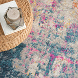 Nourison Passion Modern Ivory Multicolor 8' x Square Area -Rug, Easy -Cleaning, Non Shedding, Bed Room, Living Room, Dining Room, Kitchen (8 Square)