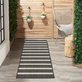 Nourison Positano Black Ivory 2' x 6' Area Rug Easy Clean, Non Shedding, Bed Room, Living Room, Dining Room, Kitchen (6' Runner)