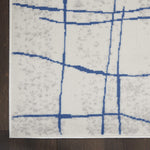 Nourison Whimsicle Ivory Blue 2' x 6' Area Rug, Contemporary, Artistic, Easy Cleaning, Non Shedding, Bed Room, Living Room, Dining Room, Kitchen, (6' Runner)