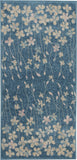 Nourison Tranquil Floral Turquoise 2' x 4' Area Rug, Easy Cleaning, Non Shedding, Bed Room, Living Room, Dining Room, Kitchen (2x4)