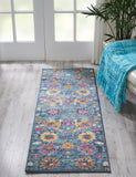Nourison Passion Denim 1'10" x 6' Area Rug, Boho, Moroccan, Bed Room, Living Room, Dining Room, Kitchen, Easy Cleaning, Non Shedding, (6' Runner)