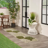 Nourison Aloha Indoor/Outdoor Ivory Green 2' x 6' Area Rug, Easy Cleaning, Non-Shedding, Bed Room, Living Room, Dining Room, Backyard, Patio, Deck (2x6)