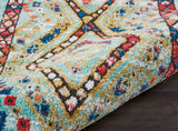 Nourison Tribal Decor Tribal Aqua 2'2" x 7'9" Area Rug, Easy Cleaning, Non Shedding, Bed Room, Living Room, Dining Room, Kitchen (2x8)