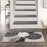 Nourison Aloha Indoor/Outdoor Black White 3' x 5' Area Rug, Easy Cleaning, Non Shedding, Bed Room, Living Room, Dining Room, Kitchen (3x5)